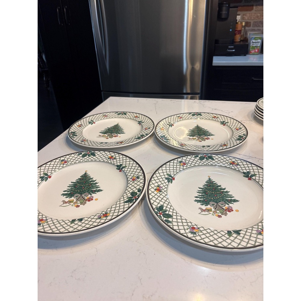 4- Mikasa Heritage CABO8 Christmas Story Dinner Plates 11 inches